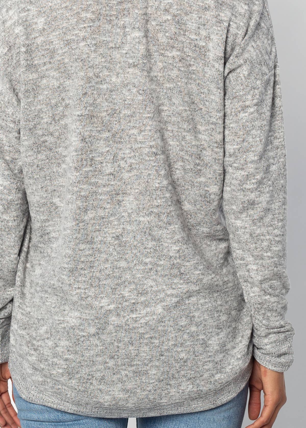 JYAA: Johnnies V-Neck Sweater-Knit Long Sleeve T-Shirt
