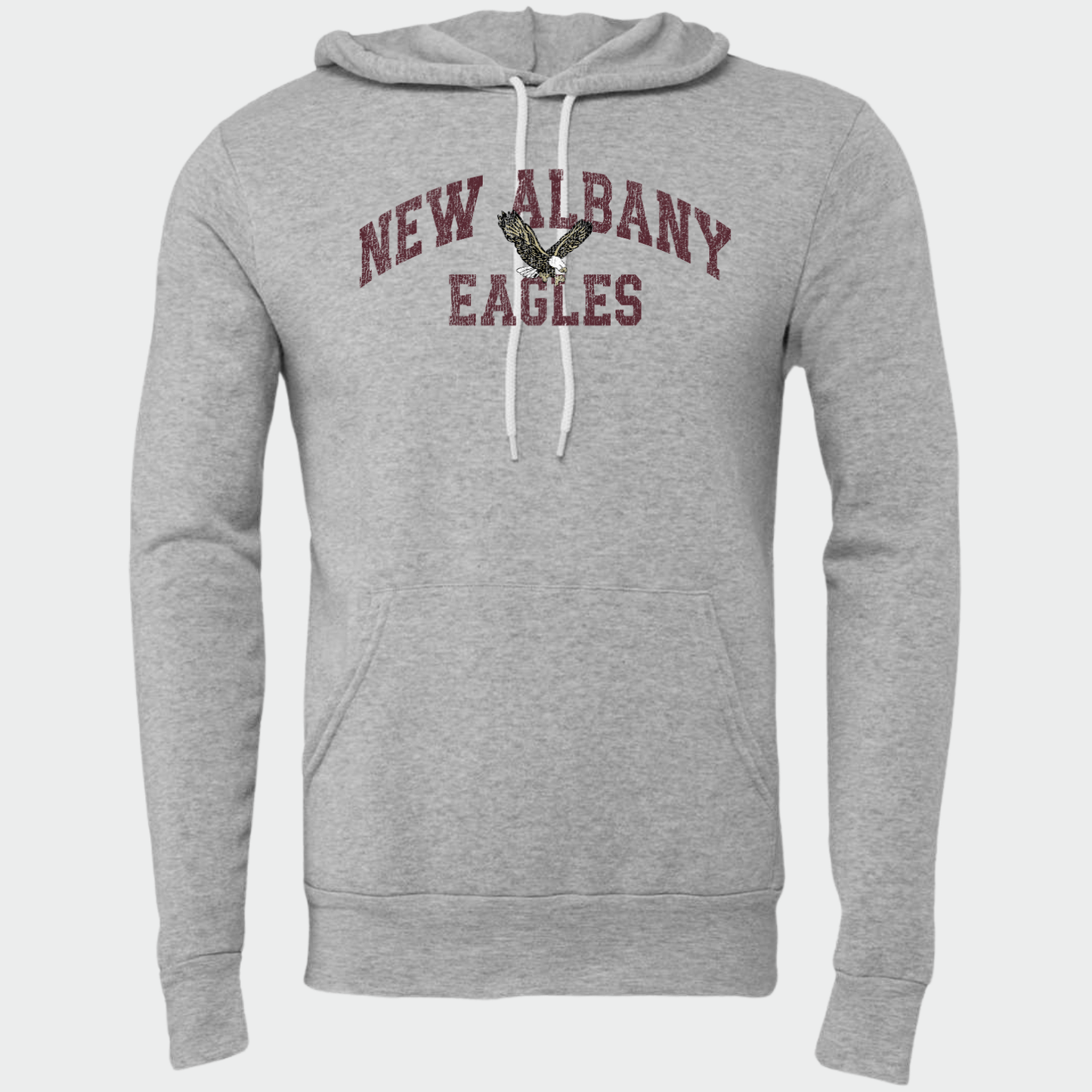 NAPTO: New Albany Eagles *Distressed Print* Sponge Fleece Hooded Sweatshirt