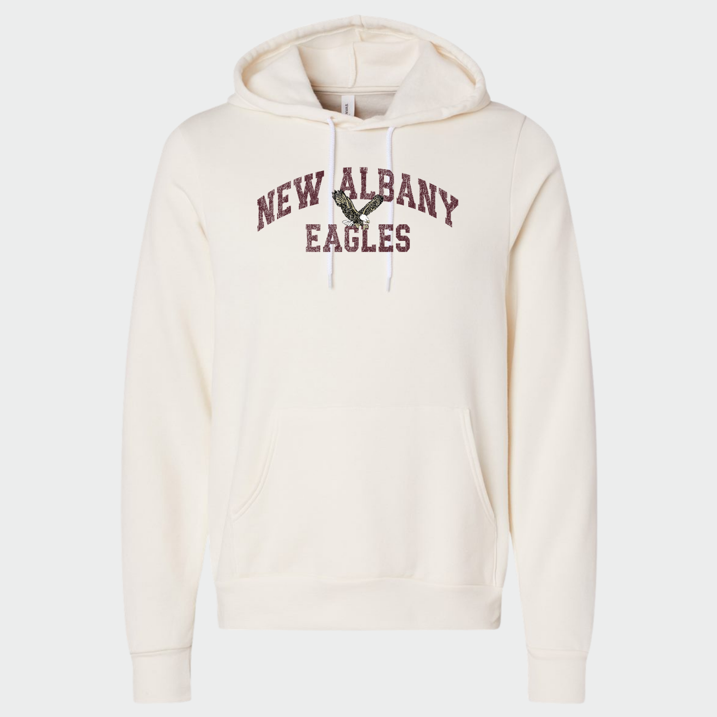NAPTO: New Albany Eagles *Distressed Print* Sponge Fleece Hooded Sweatshirt