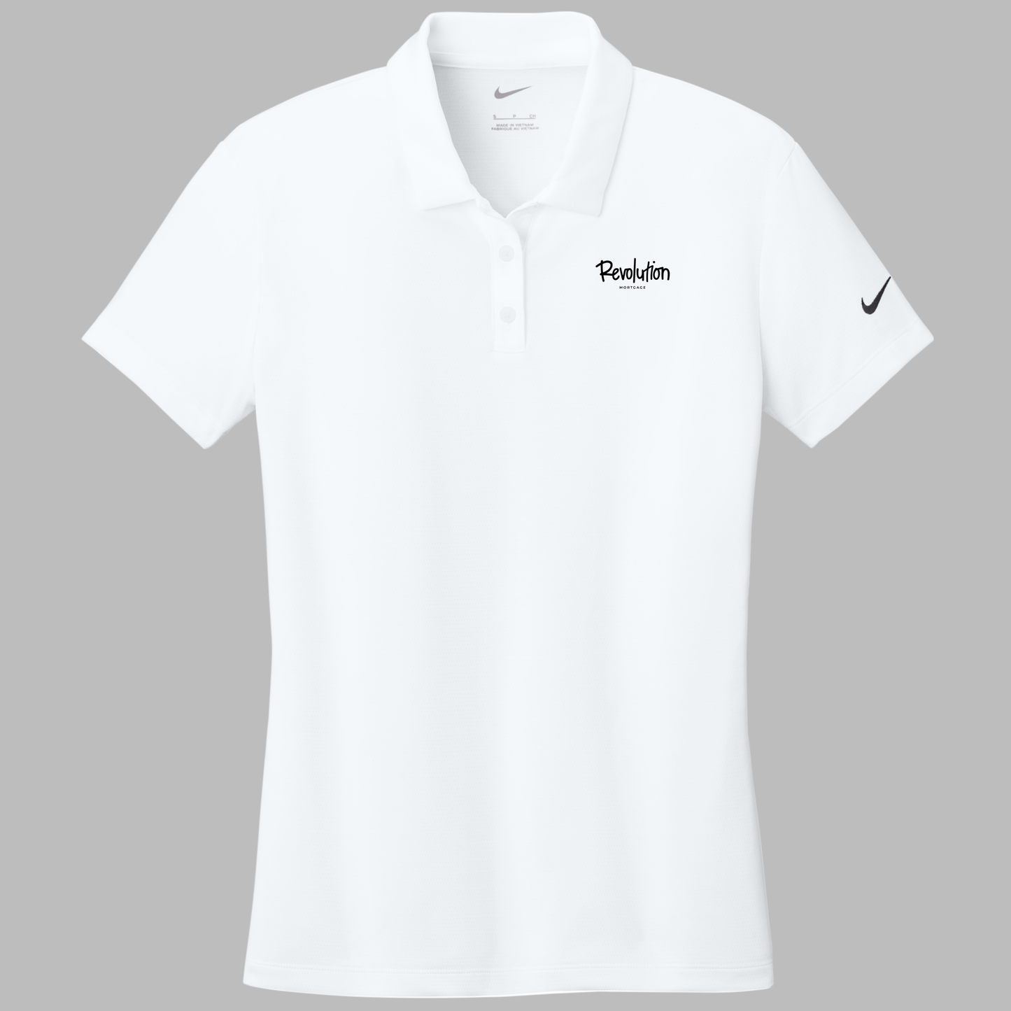 Revolution Mortgage: Embroidered, Nike Women's Dry Essential Solid Polo