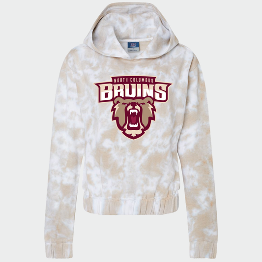 BRUINS: Bear Women's Tie Dyed Crop Hooded Sweatshirt