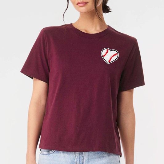 Baseball: Women's Heart Number T-Shirt