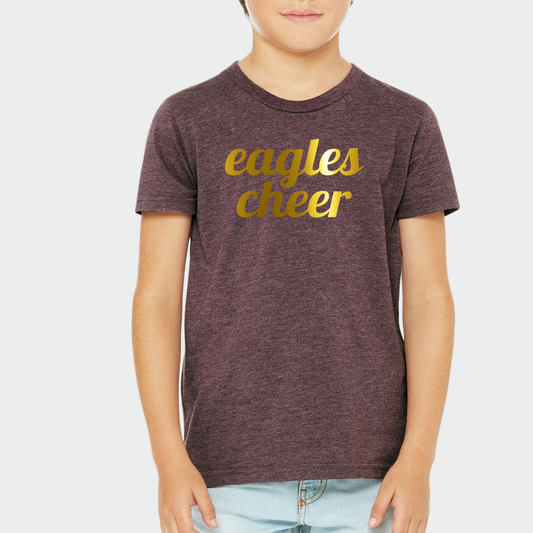 NAYCHEER: Eagles Cheer Gold Foil TShirt