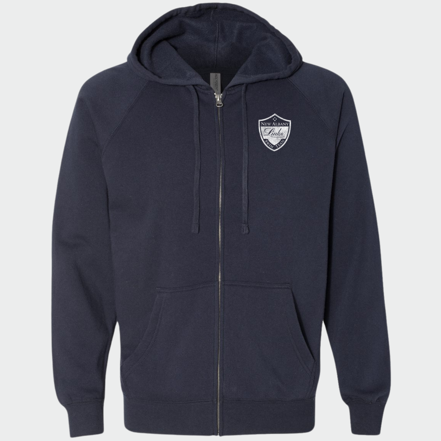 LINKSWIM: Distressed Crest Full Zip Hooded Sweatshirt