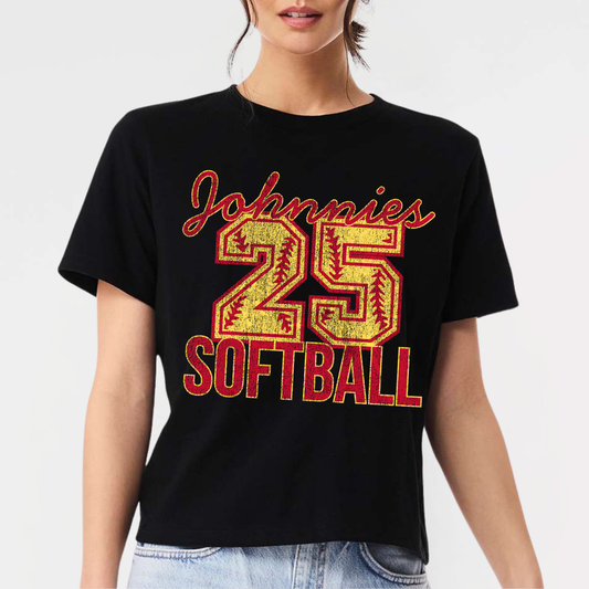 JYAA: Johnnies Softball *Personalized Number* Women's 6oz Heavyweight T-Shirt