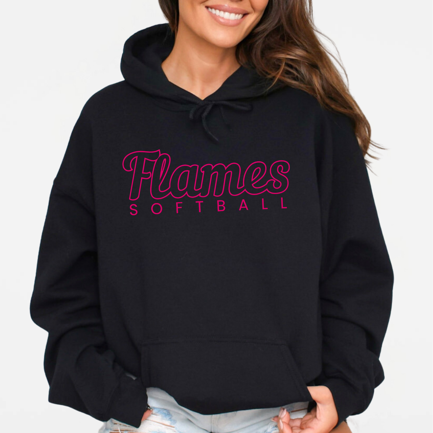 Flames Softball: Hooded Sweatshirt