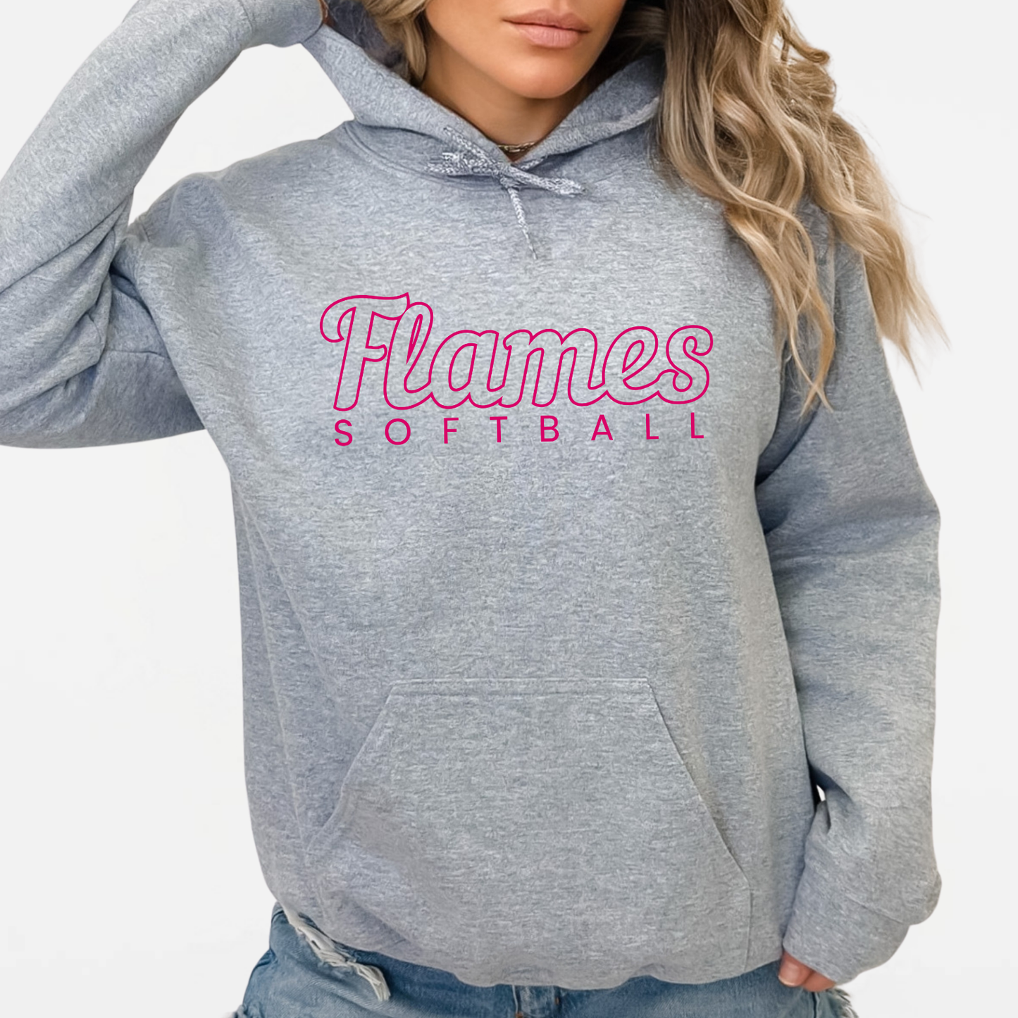 Flames Softball: Hooded Sweatshirt