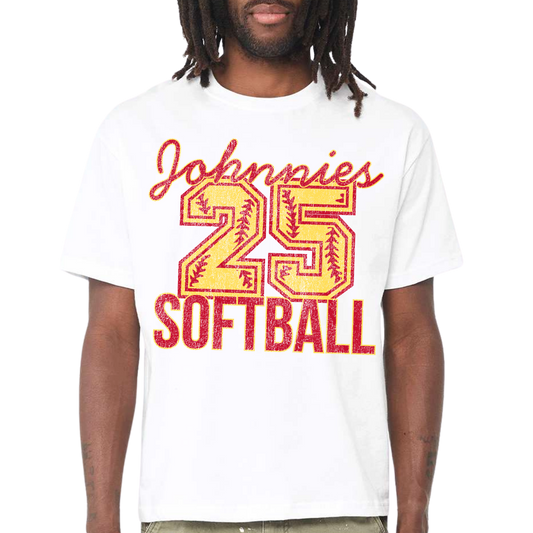 JYAA: Johnnies Softball *Personalized Number* 6oz Heavyweight T-Shirt