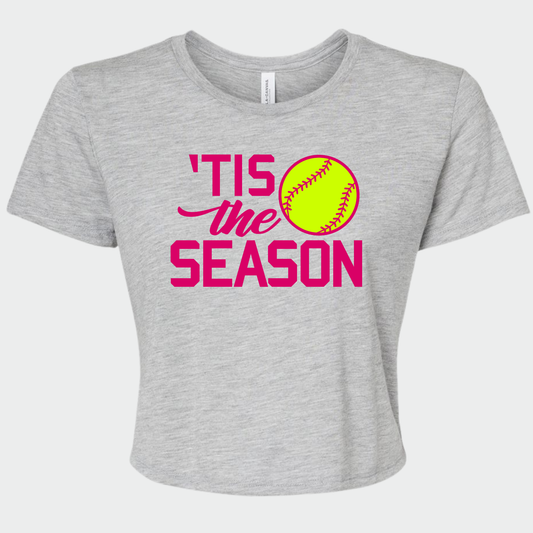 Flames Softball: Tis The Season Flowy Crop Top