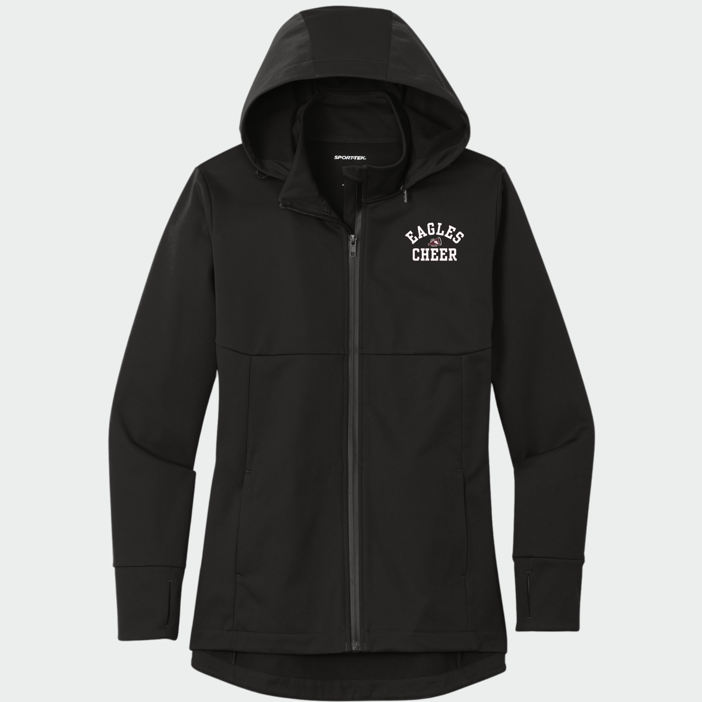 NAYCHEER: Eagles Cheer Women's Hooded Soft Shell Jacket