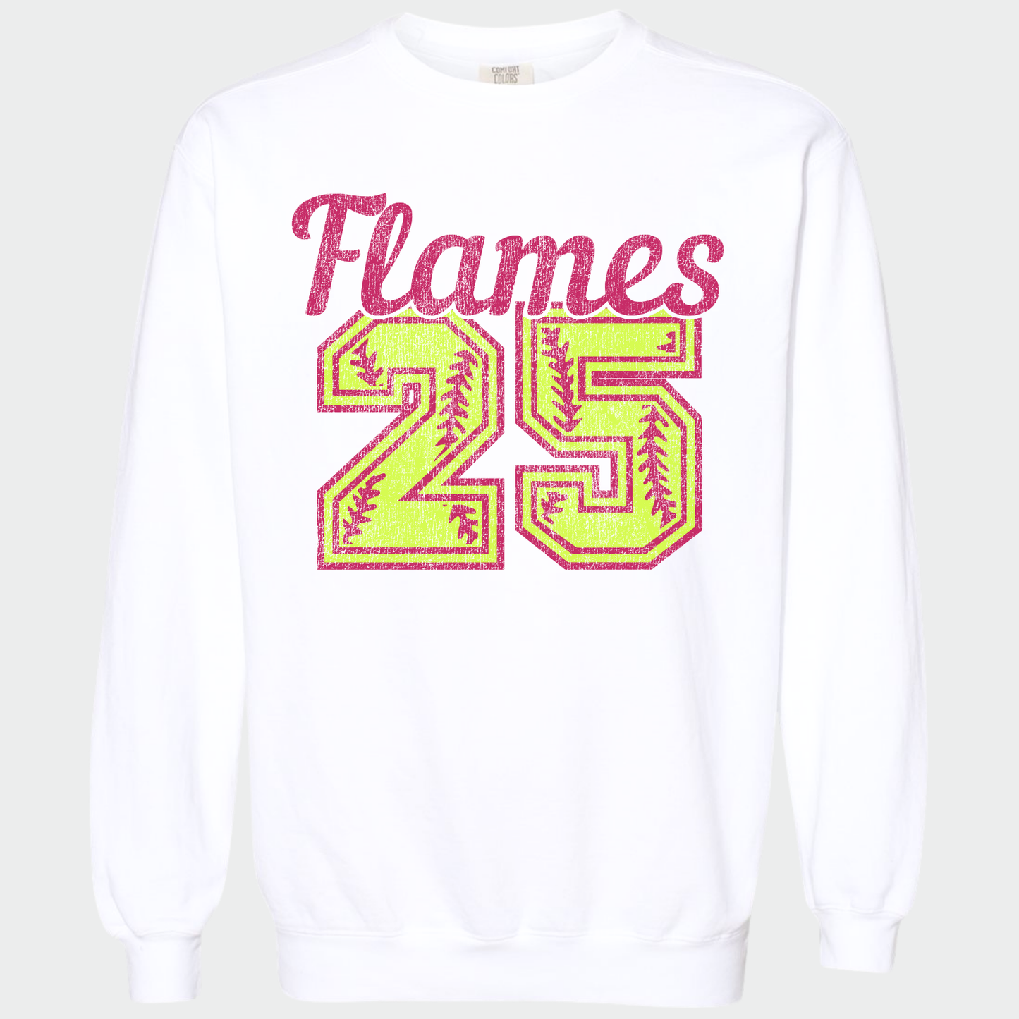 Flames Softball: Number Crew Sweatshirt
