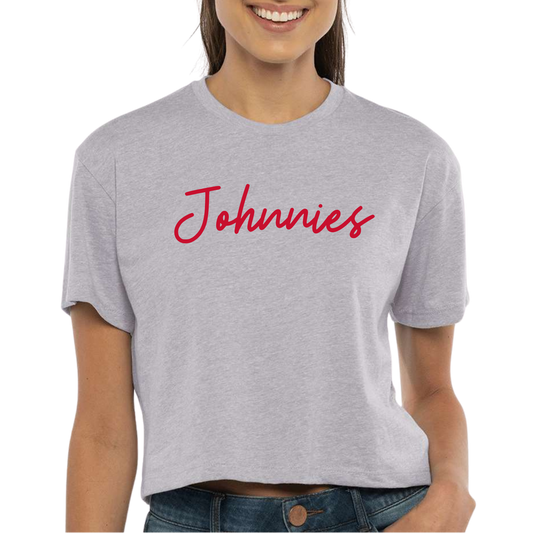 JYAA: Johnnies Thin Script Crop Top