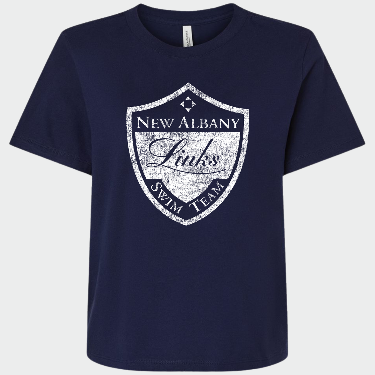 LINKSWIM: Distressed Crest Women's 6oz Heavyweight T-Shirt