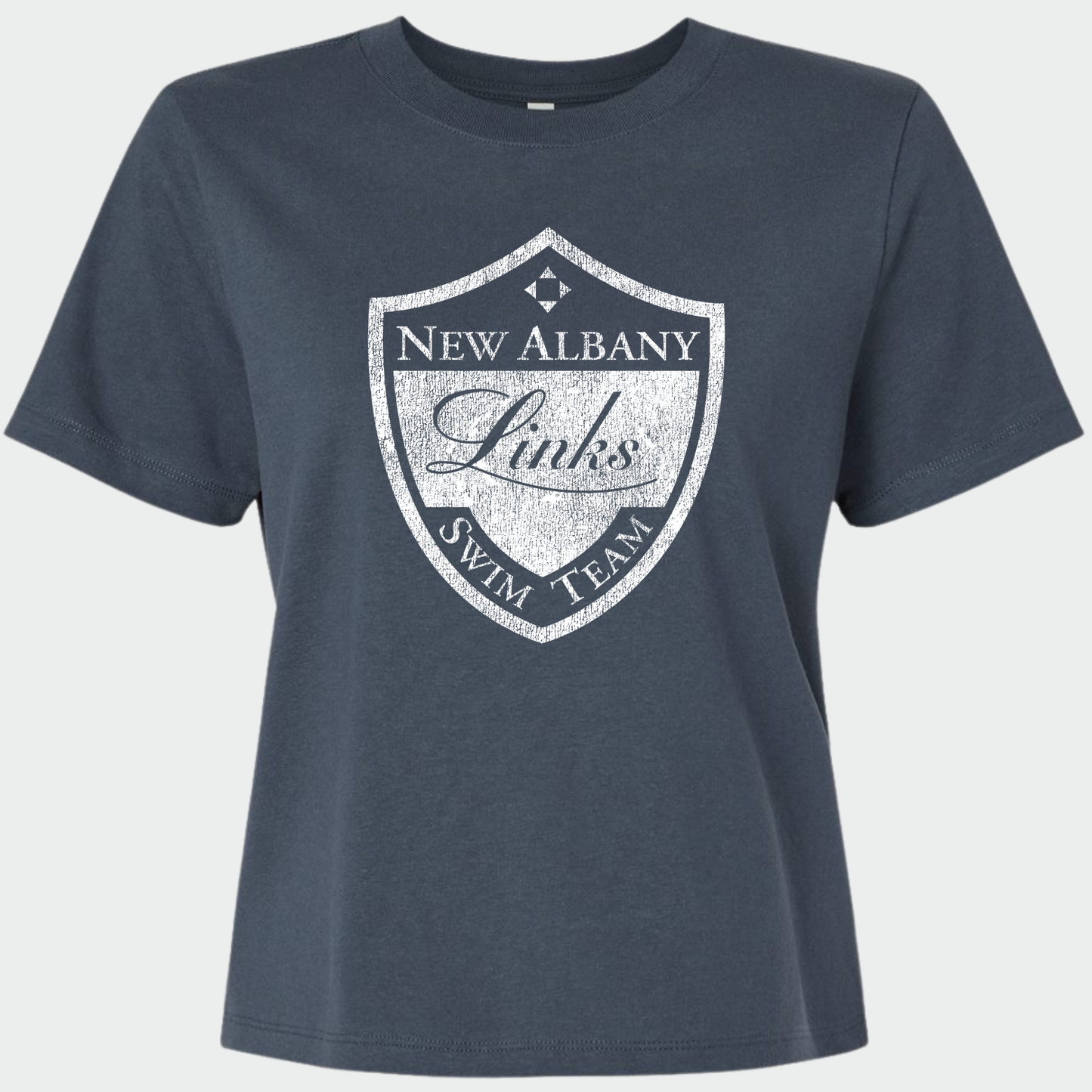 LINKSWIM: Distressed Crest Women's 6oz Heavyweight T-Shirt