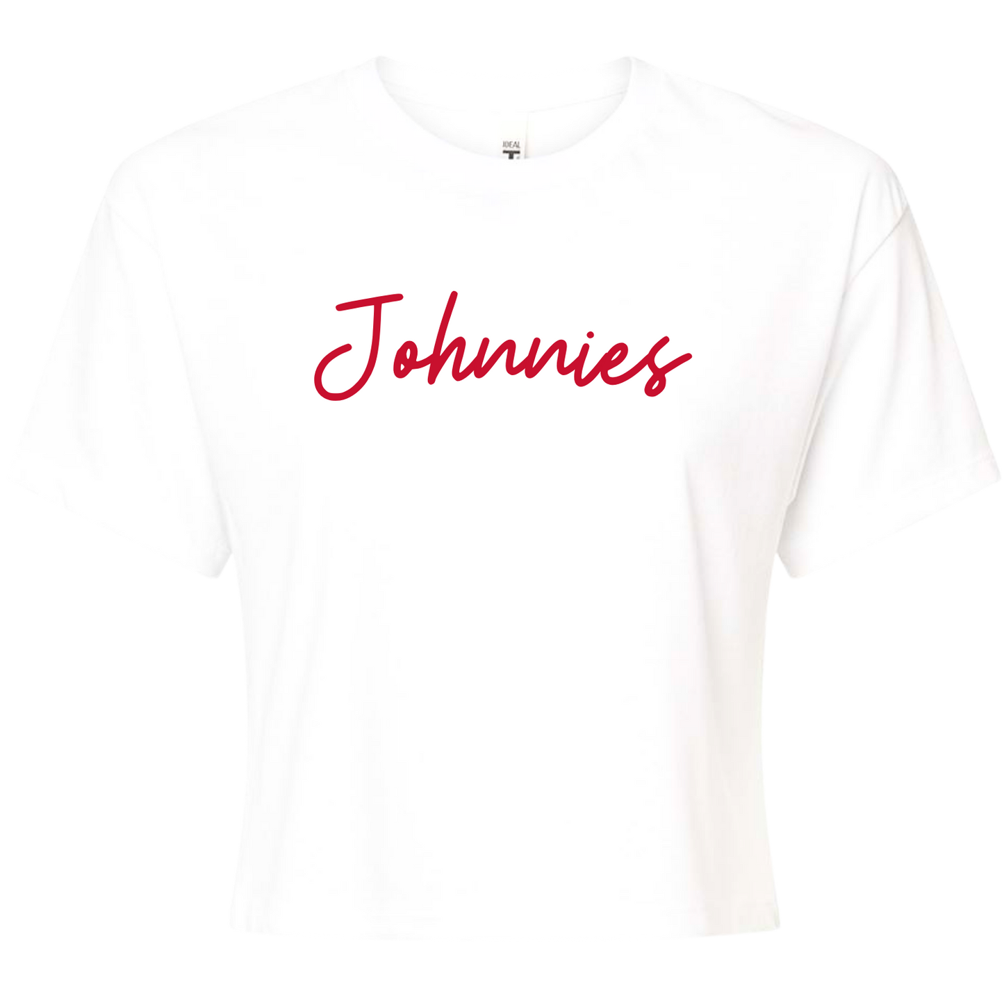 JYAA: Johnnies Thin Script Crop Top