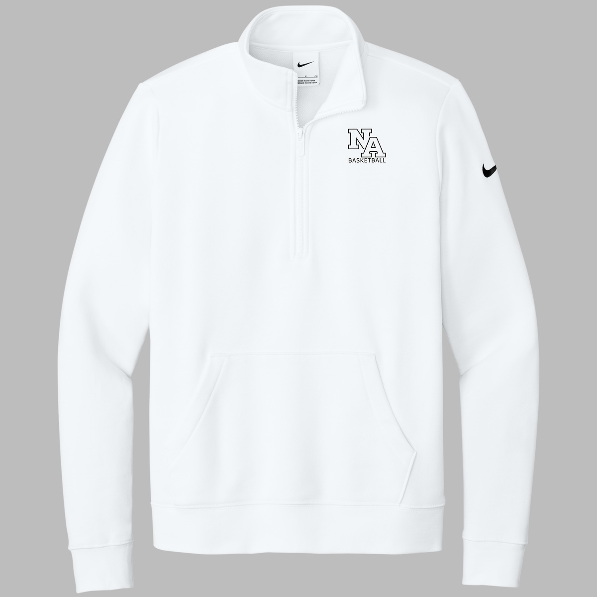 NAGTB: NA Basketball, Embroidered, Nike Women's Club Fleece Sleeve Swoosh 1/2-Zip