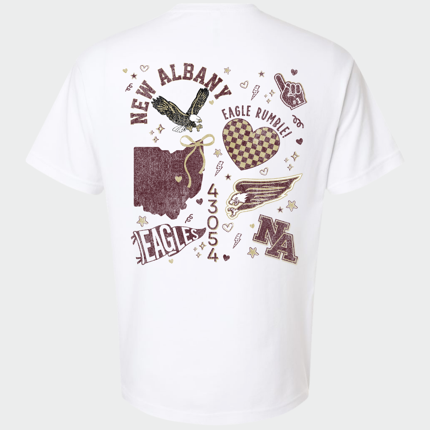 NAPTO: New Albany *Distressed Print* Collage 6oz Heavyweight T-Shirt