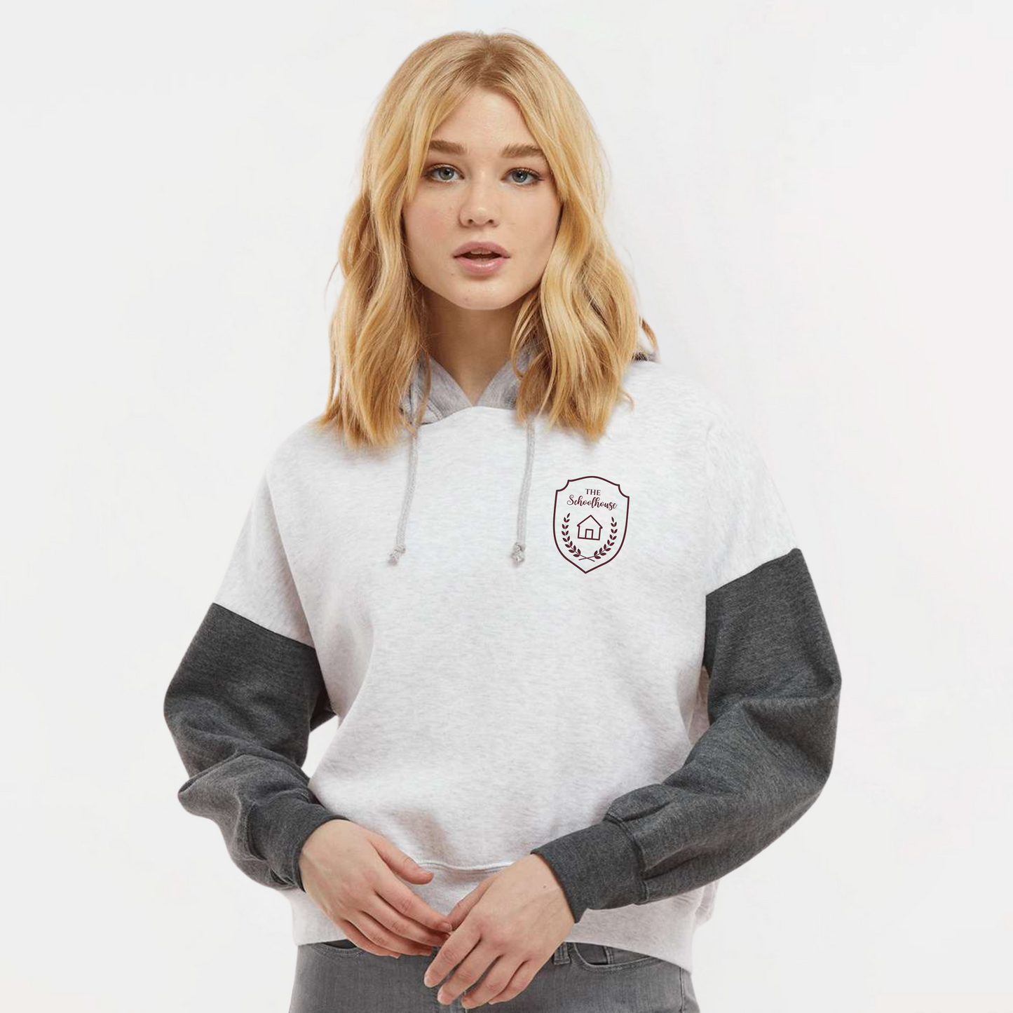 Schoolhouse Collection: Colorblock Crop Hoodie