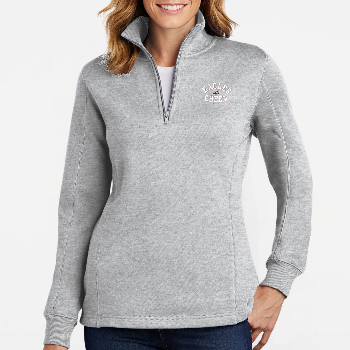 NAYCHEER: Eagles Cheer Women's Quarter-Zip Sweatshirt