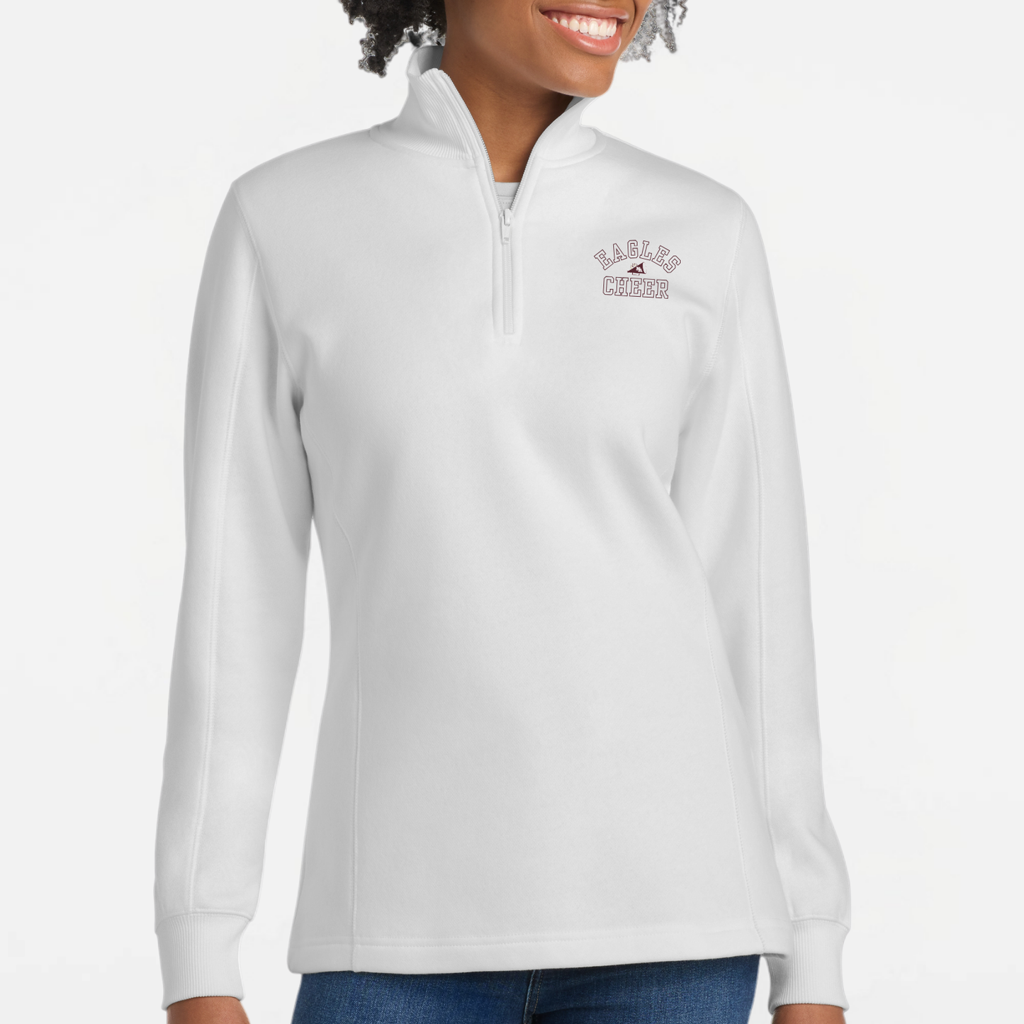 NAYCHEER: Eagles Cheer Women's Quarter-Zip Sweatshirt