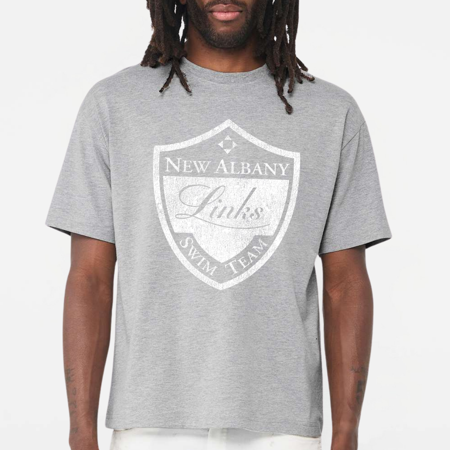 LINKSWIM: Distressed Crest 6oz Heavyweight T-Shirt