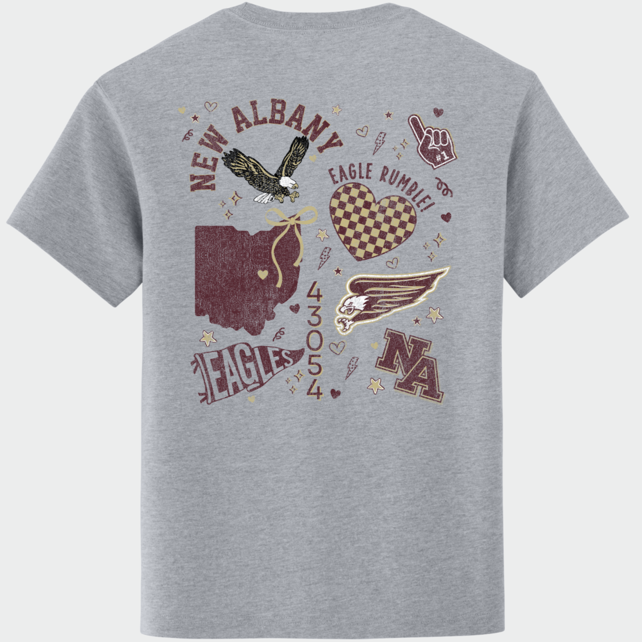 NAPTO: New Albany *Distressed Print* Collage 6oz Heavyweight T-Shirt