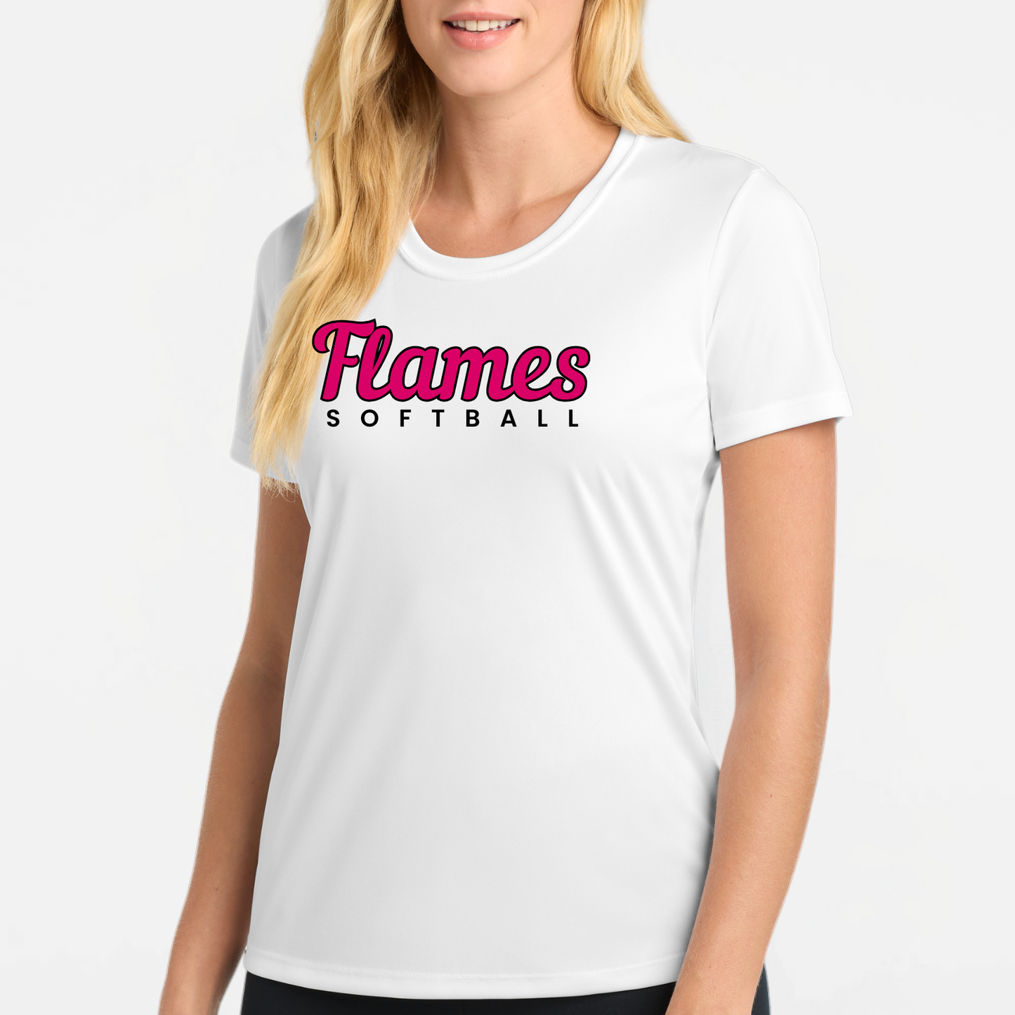 Flames Softball: Women's Scoop Neck Tech T-Shirt
