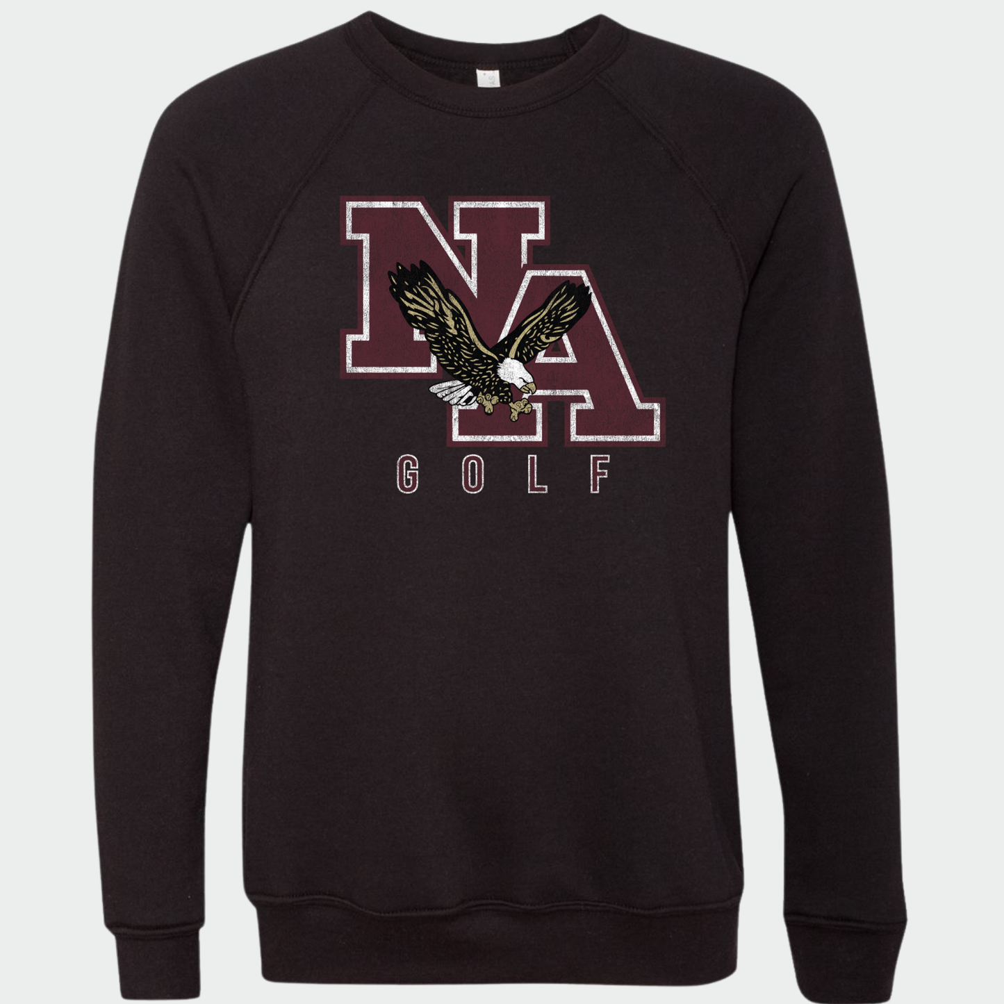 NAGOLF: *Distressed Print* Sponge Fleece Crew Sweatshirt