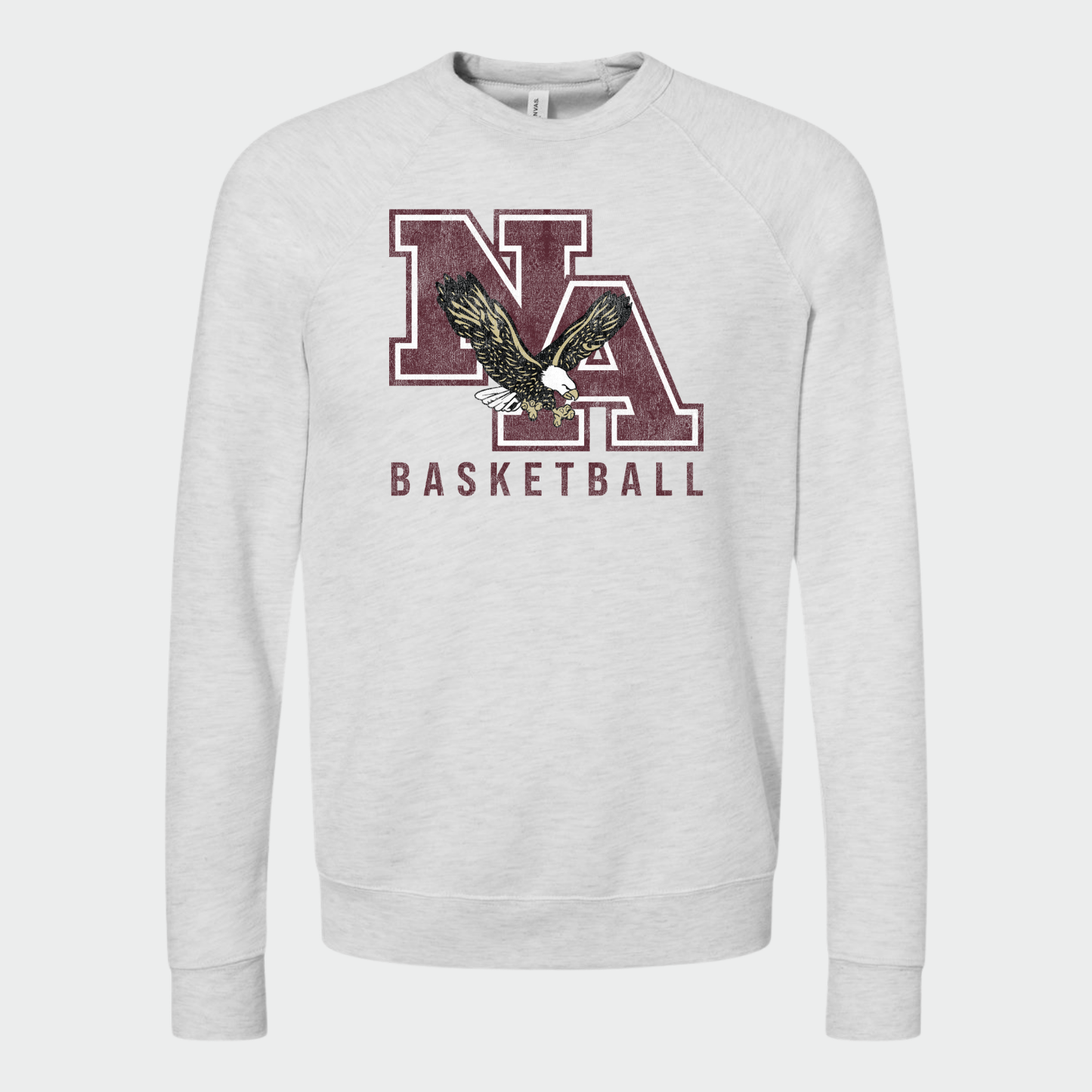 NAGTB: NA Basketball *Distressed Print* Sponge Fleece Crew Sweatshirt