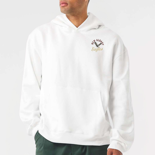 New Albany *Distressed Print* Collage Adult Heavyweight Hooded Sweatshirt