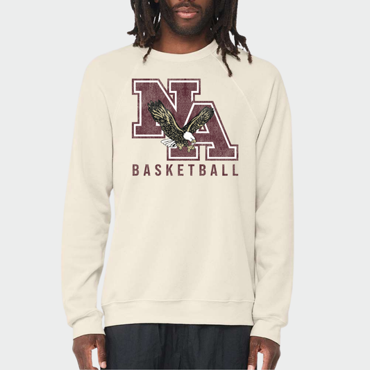 NAGTB: NA Basketball *Distressed Print* Sponge Fleece Crew Sweatshirt