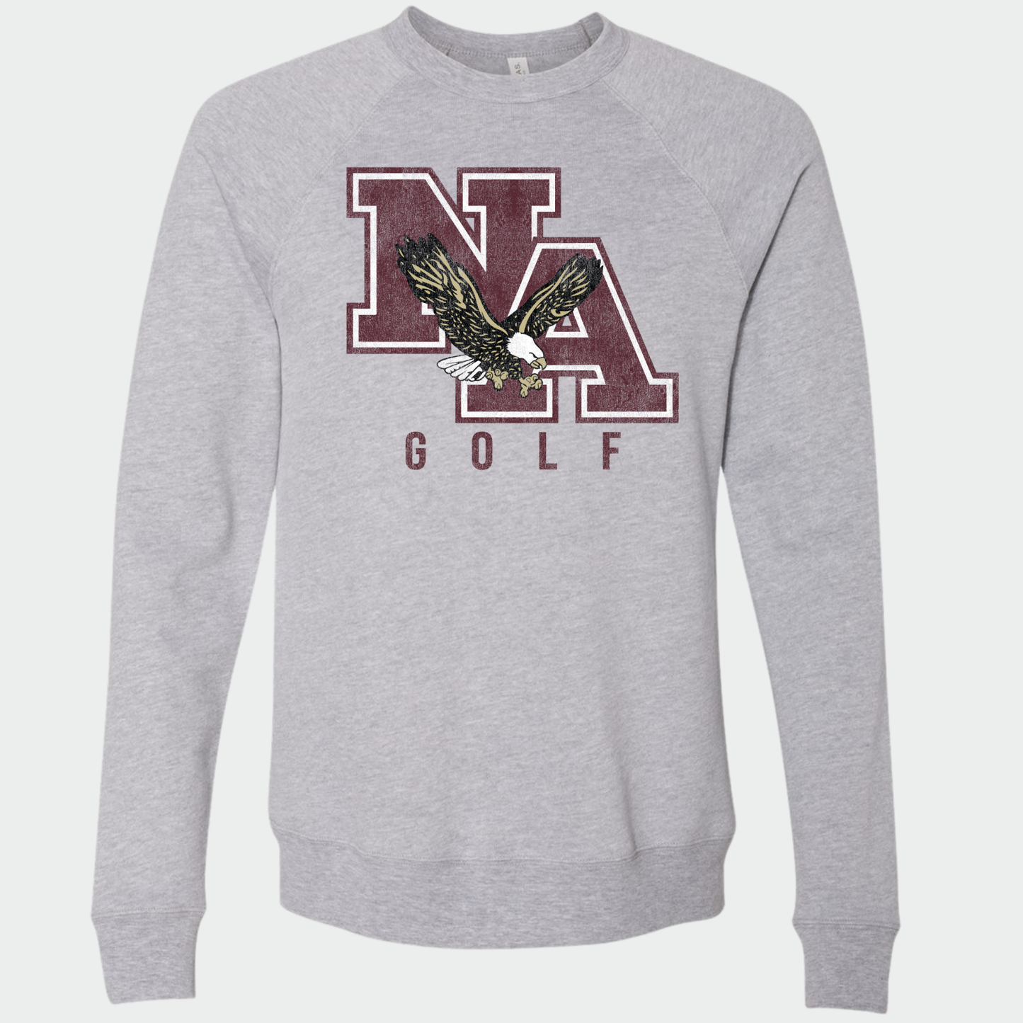 NAGOLF: *Distressed Print* Sponge Fleece Crew Sweatshirt