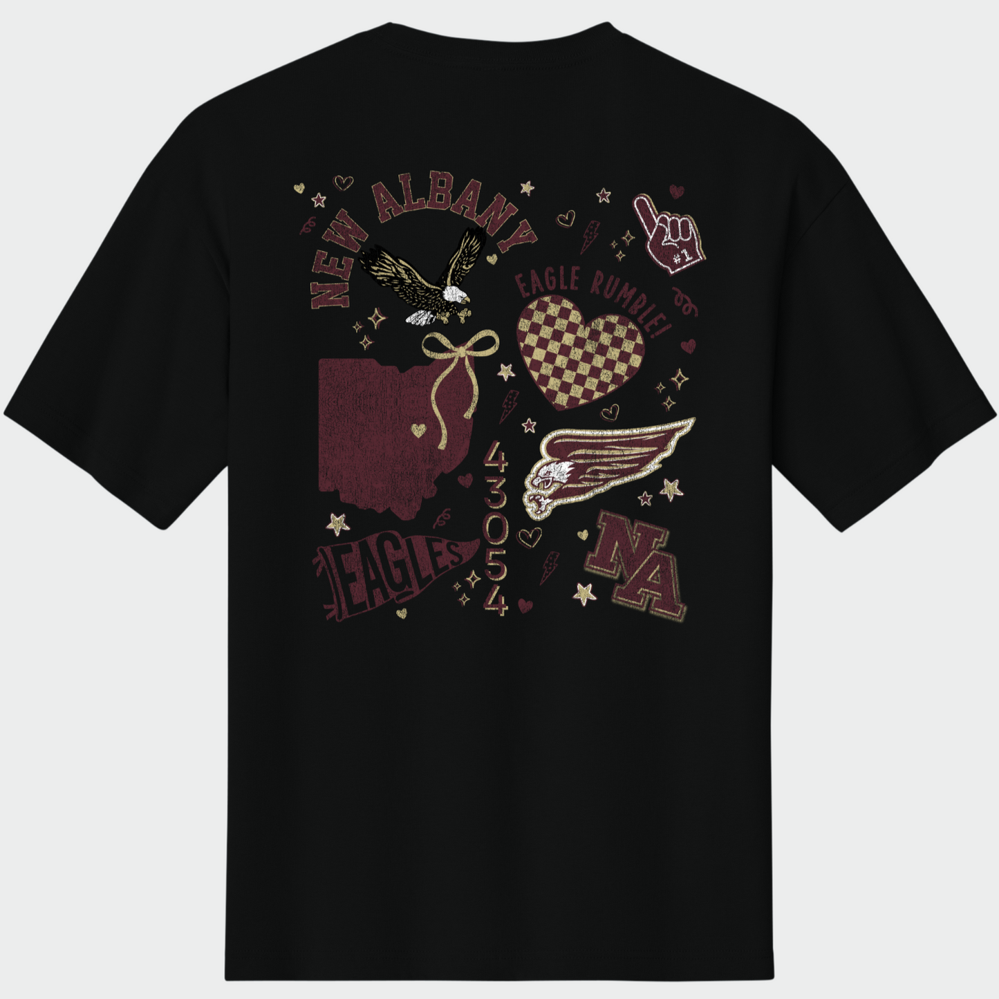 NAPTO: New Albany *Distressed Print* Collage 6oz Heavyweight T-Shirt