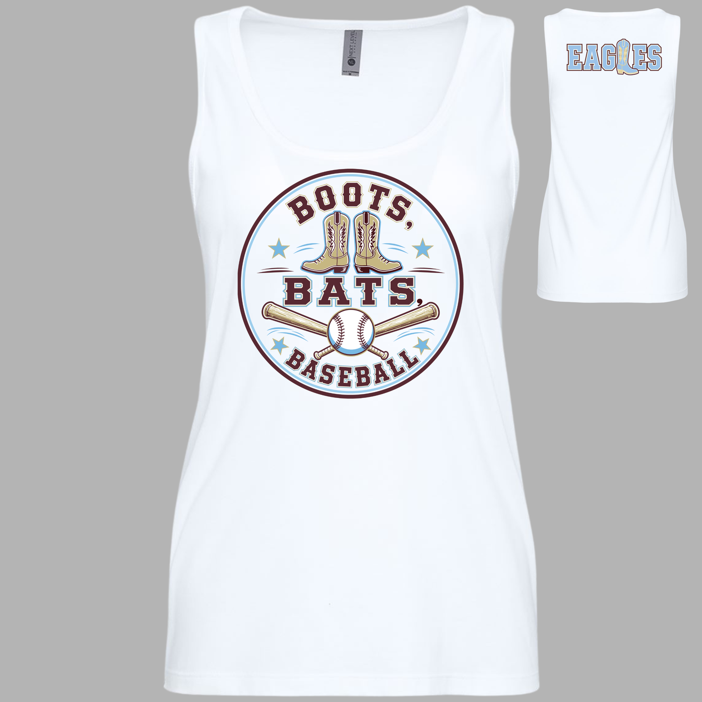 Nashville Eagles Boots, Bats & Baseball Women's Cotton Tank