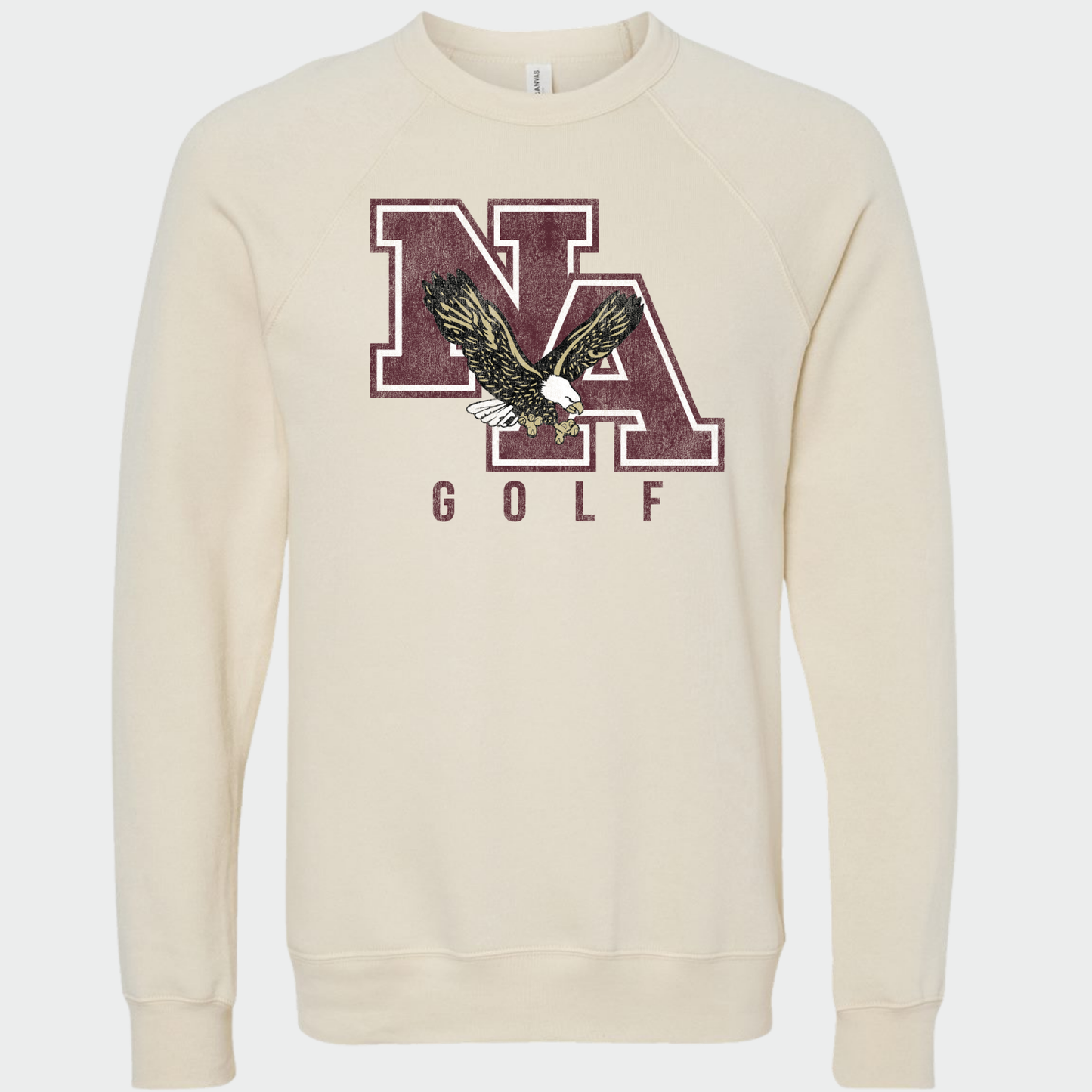 NAGOLF: *Distressed Print* Sponge Fleece Crew Sweatshirt