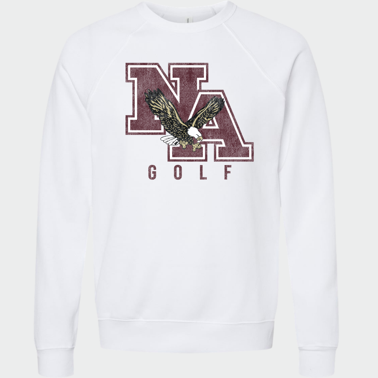 NAGOLF: *Distressed Print* Sponge Fleece Crew Sweatshirt
