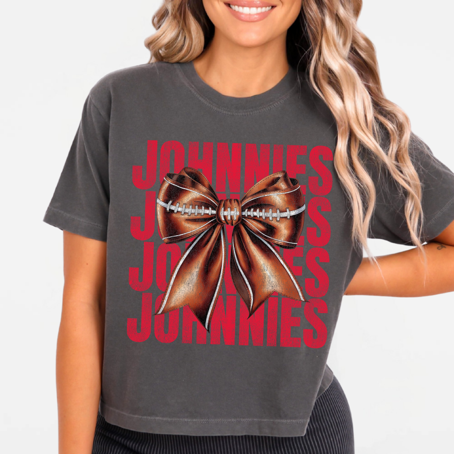 JYAA: Johnnies Football Bow *distressed* Women's T-Shirt