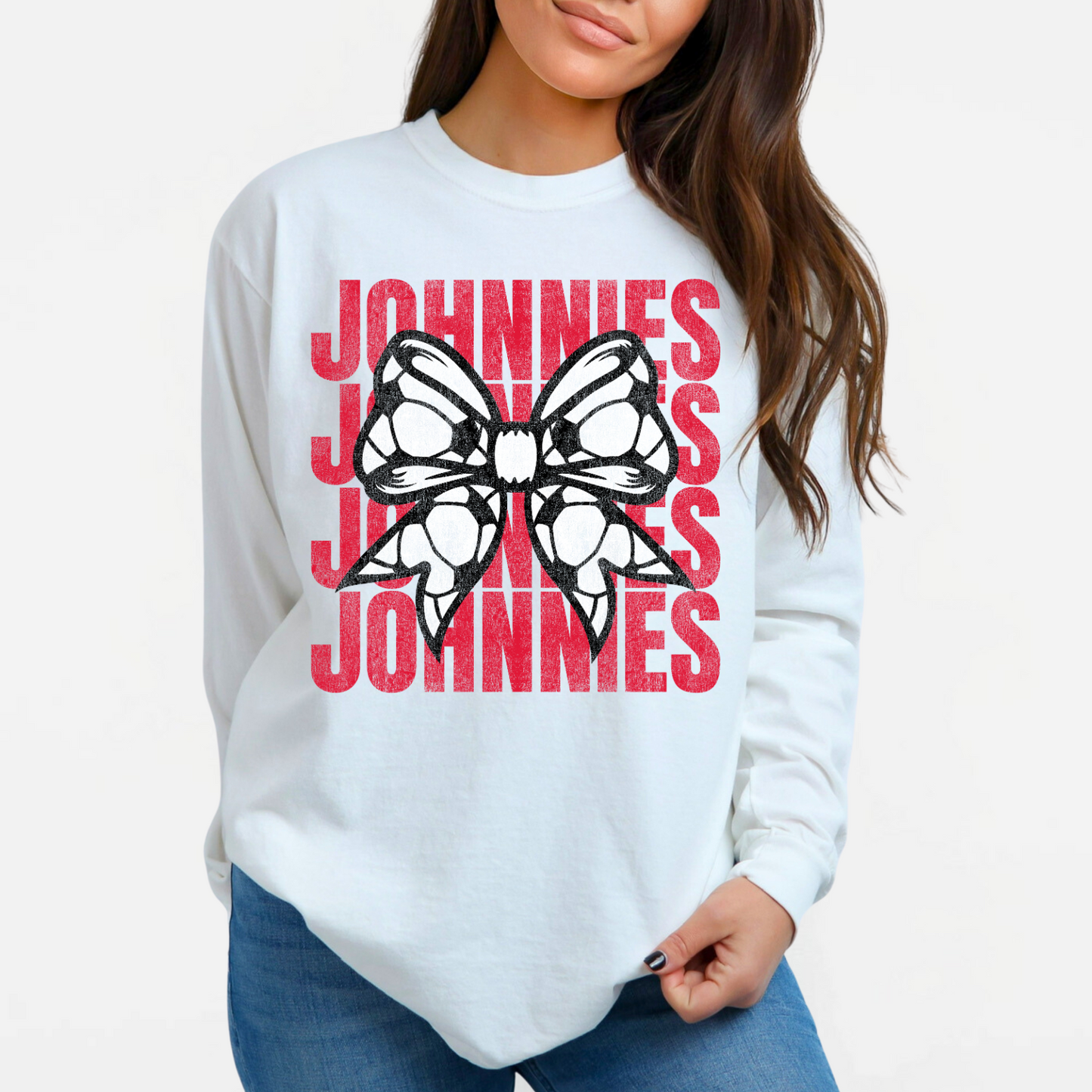JYAA: Johnnies Soccer Bow *distressed* Long Sleeve T-Shirt