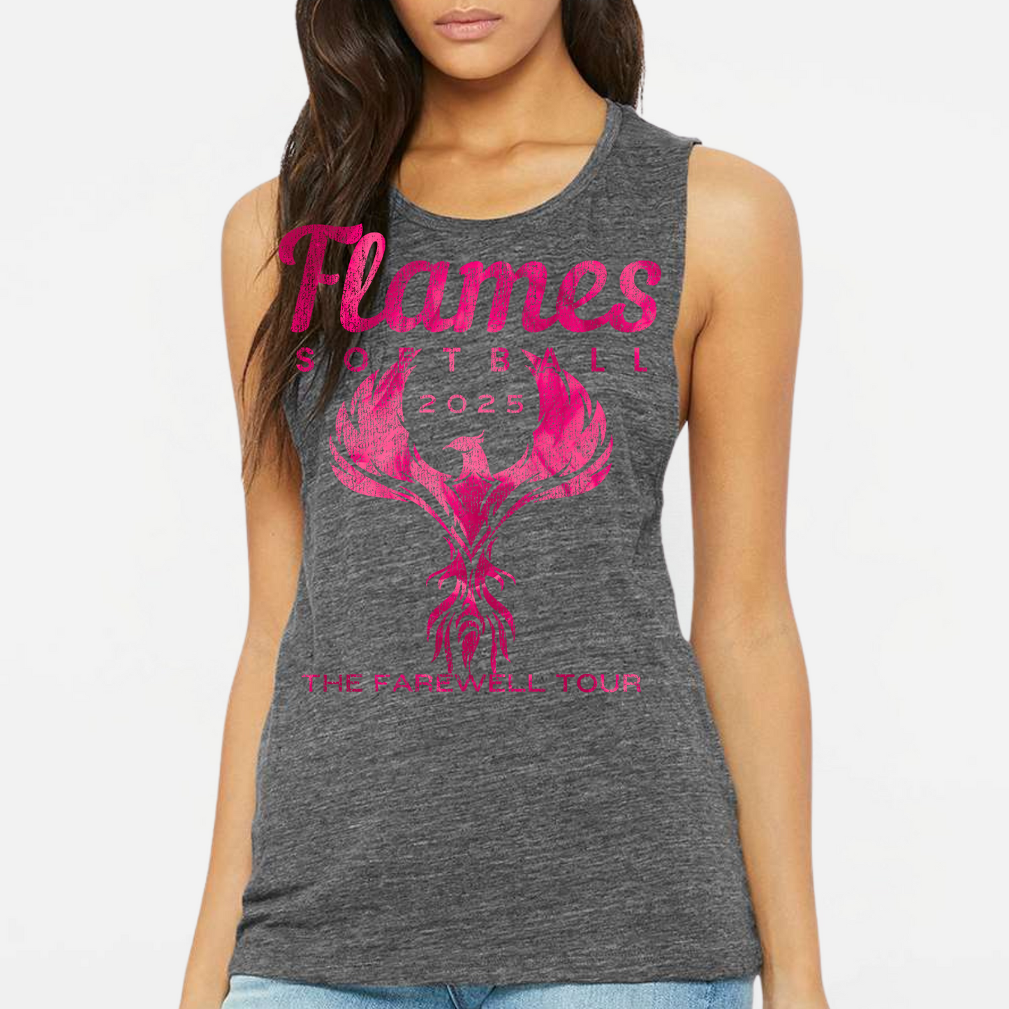 Flames Softball: Farewell Tour Women's Flowy Muscle Tank Top