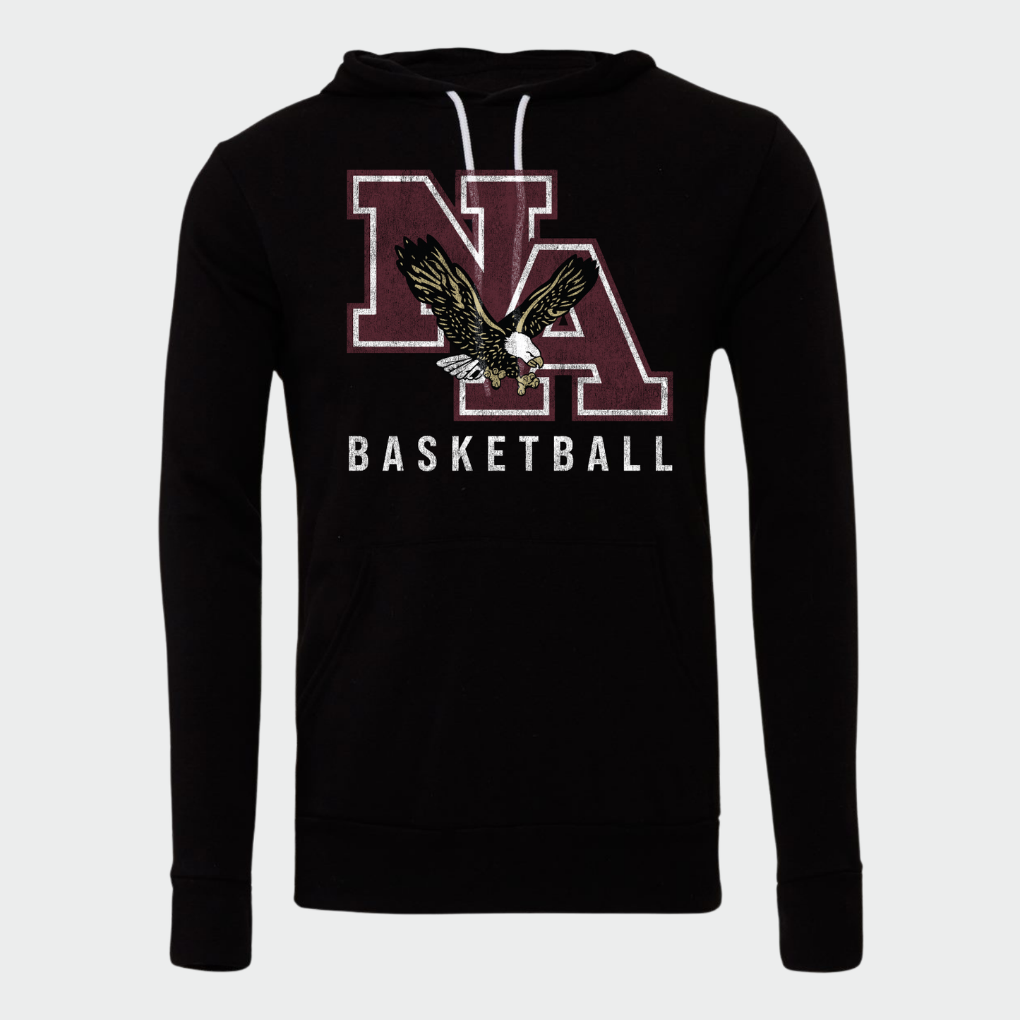 NAGTB: NA Basketball *Distressed Print* Sponge Fleece Hooded Sweatshirt