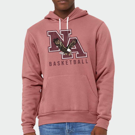 NAGTB: NA Basketball *Distressed Print* Sponge Fleece Hooded Sweatshirt