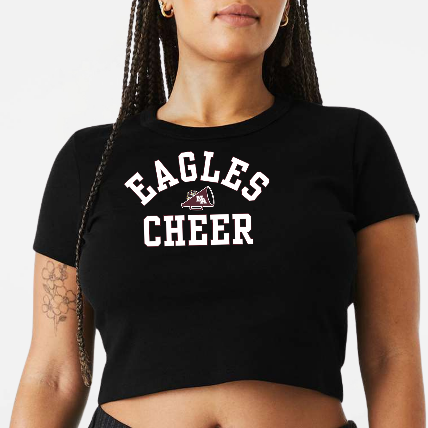 NAYCHEER: Eagles Cheer Microrib Baby Tee