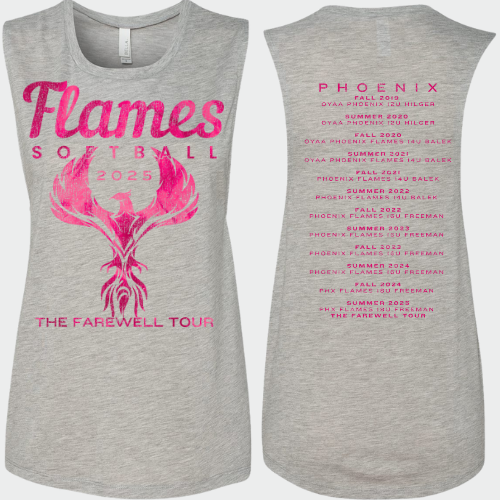 Flames Softball: Farewell Tour Women's Flowy Muscle Tank Top
