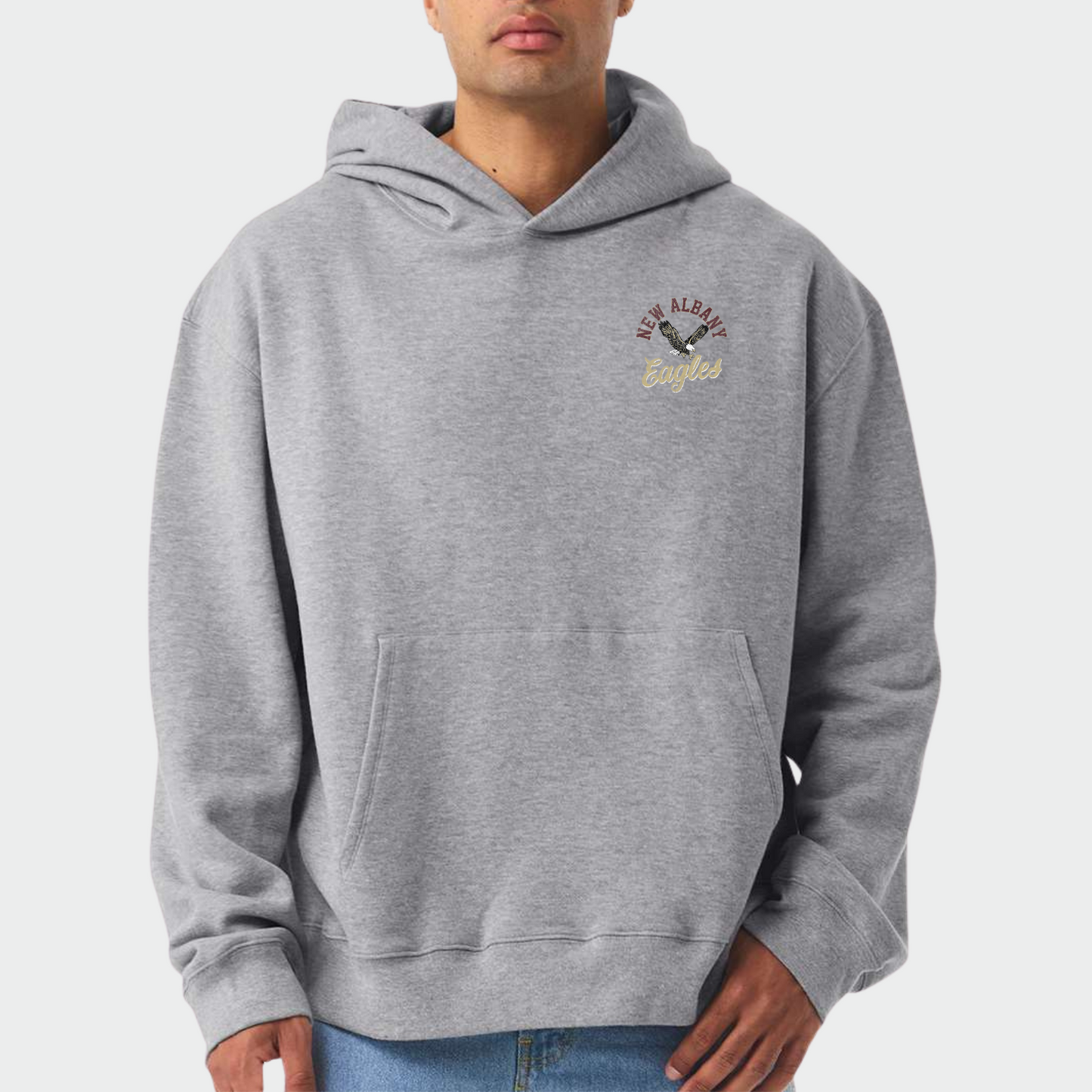 NAPTO: New Albany *Distressed Print* Collage 10oz Heavyweight Hooded Sweatshirt