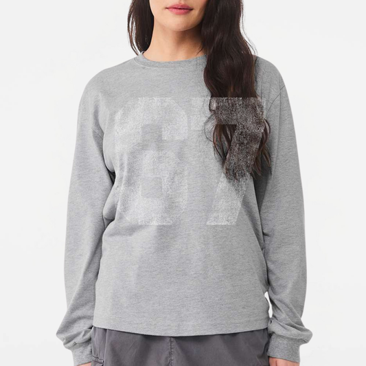 Lucky Number *distressed graphic* 6oz Heavyweight Long Sleeve T-Shirt