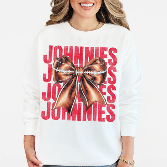 JYAA: Johnnies Football Bow *distressed* Sweatshirt