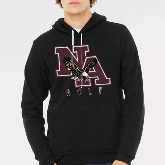 NAGOLF: *Distressed Print* Sponge Fleece Hooded Sweatshirt