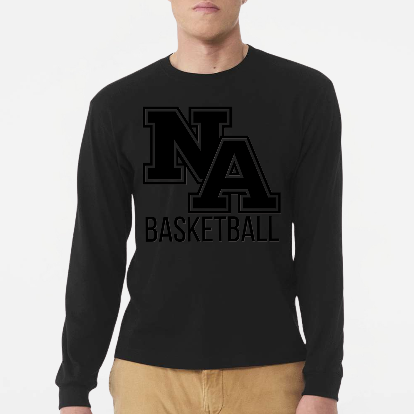 NAGTB: NA Basketball *3D Print* 6oz Heavyweight Long Sleeve T-Shirt