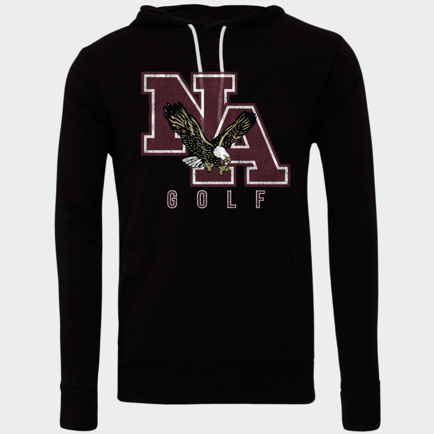 NAGOLF: *Distressed Print* Sponge Fleece Hooded Sweatshirt