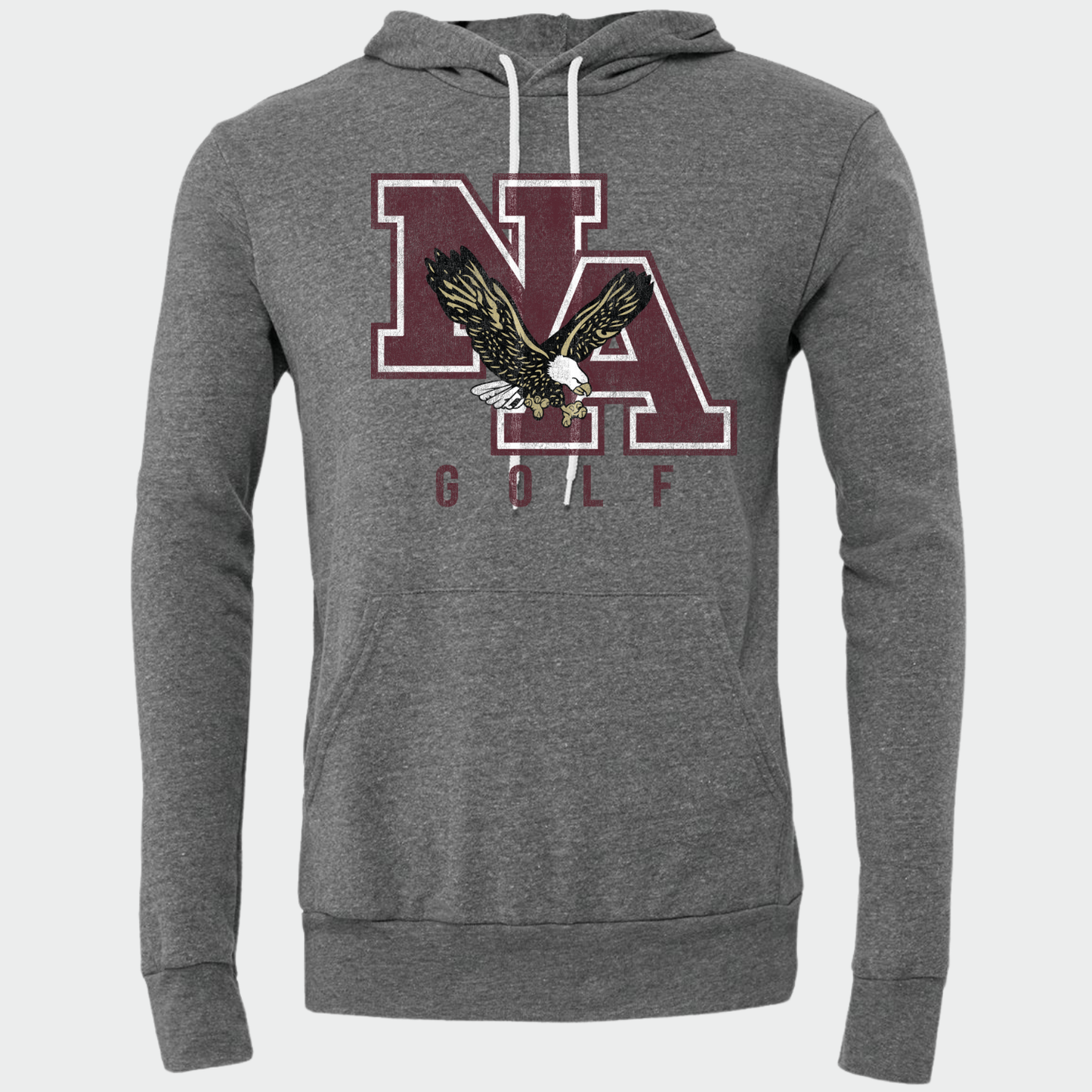 NAGOLF: *Distressed Print* Sponge Fleece Hooded Sweatshirt